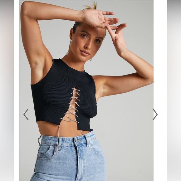 LIONESS - HILTON TANK TOP IN BLACK - Picture 4 of 5